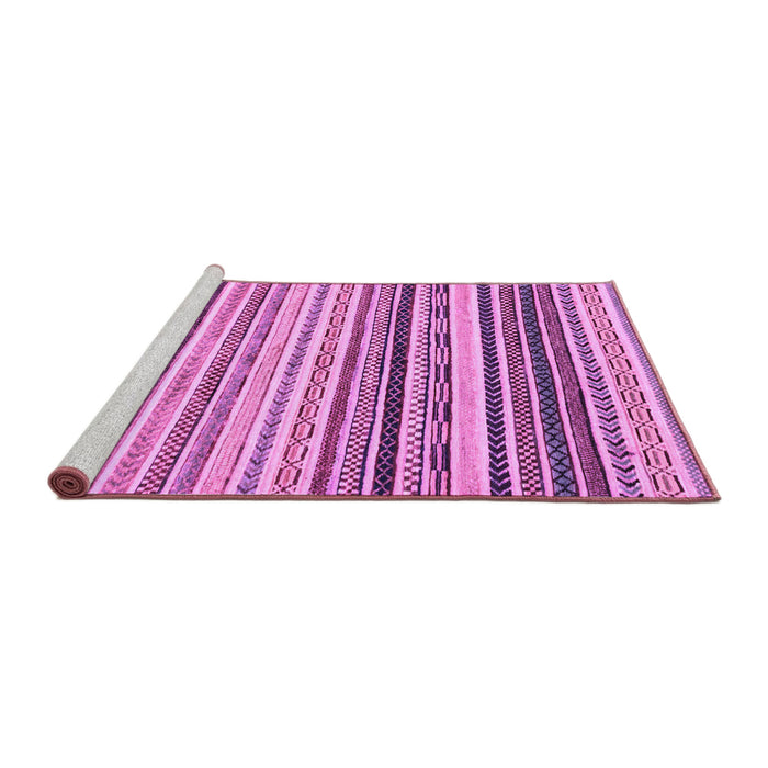 Sideview of Machine Washable Abstract Purple Modern Area Rugs, wshabs2298pur