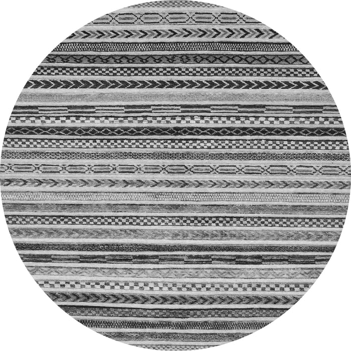Round Machine Washable Abstract Gray Modern Rug, wshabs2298gry