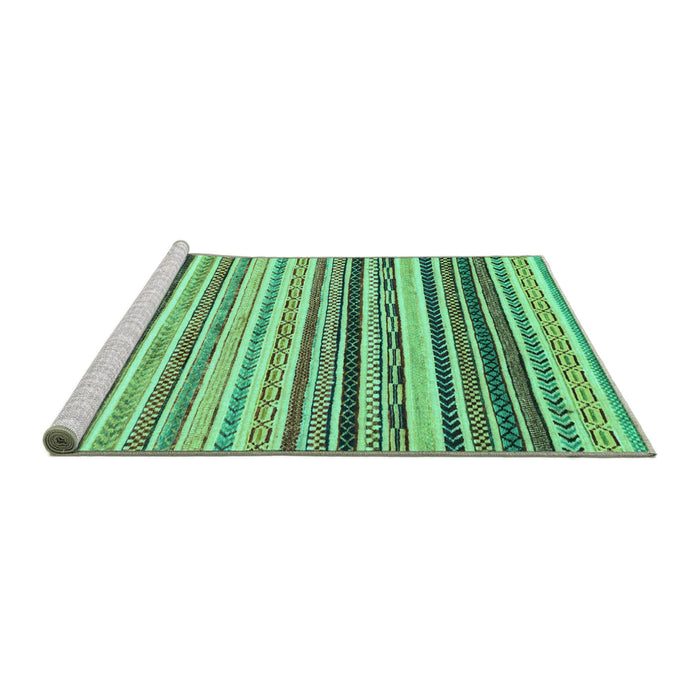 Sideview of Machine Washable Abstract Turquoise Modern Area Rugs, wshabs2298turq