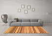 Machine Washable Abstract Orange Modern Area Rugs in a Living Room, wshabs2298org