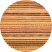 Round Abstract Orange Modern Rug, abs2298org