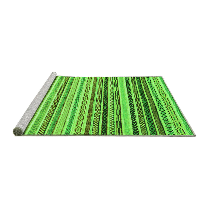 Sideview of Machine Washable Abstract Green Modern Area Rugs, wshabs2298grn