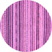 Round Machine Washable Abstract Purple Modern Area Rugs, wshabs2298pur