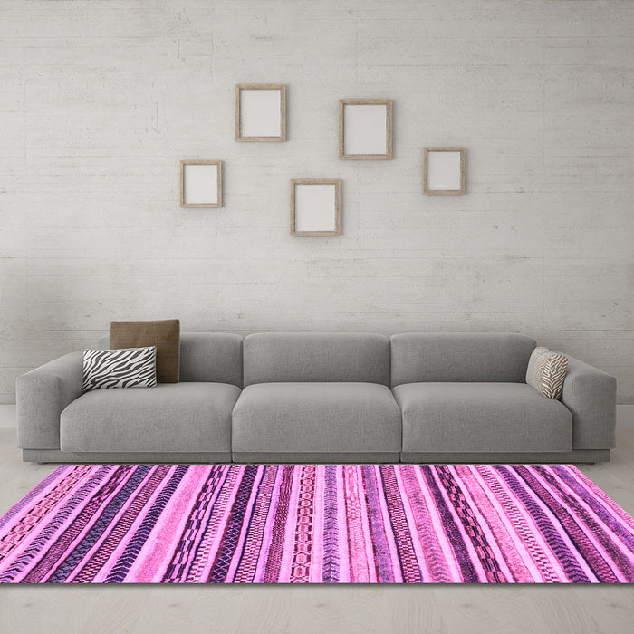 Machine Washable Abstract Purple Modern Area Rugs in a Living Room, wshabs2298pur