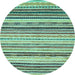 Round Abstract Light Blue Modern Rug, abs2298lblu