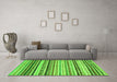 Machine Washable Abstract Green Modern Area Rugs in a Living Room,, wshabs2298grn