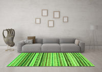 Machine Washable Abstract Green Modern Rug, wshabs2298grn