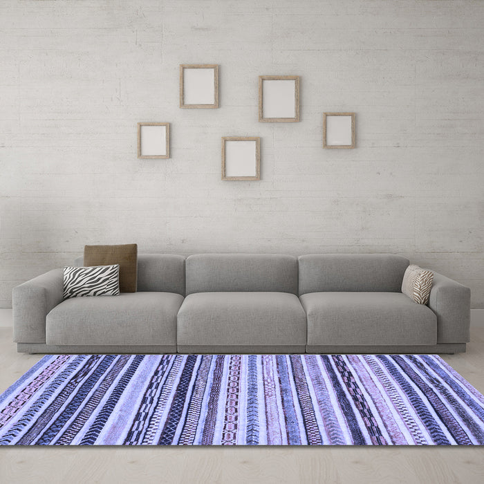 Machine Washable Abstract Blue Modern Rug in a Living Room, wshabs2298blu