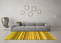 Machine Washable Abstract Yellow Modern Rug, wshabs2298yw