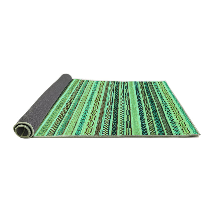 Sideview of Abstract Turquoise Modern Rug, abs2298turq