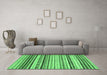 Machine Washable Abstract Emerald Green Modern Area Rugs in a Living Room,, wshabs2298emgrn