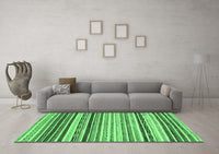 Machine Washable Abstract Emerald Green Modern Rug, wshabs2298emgrn