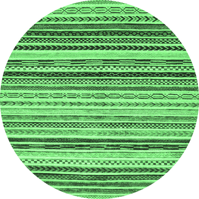 Round Abstract Emerald Green Modern Rug, abs2298emgrn