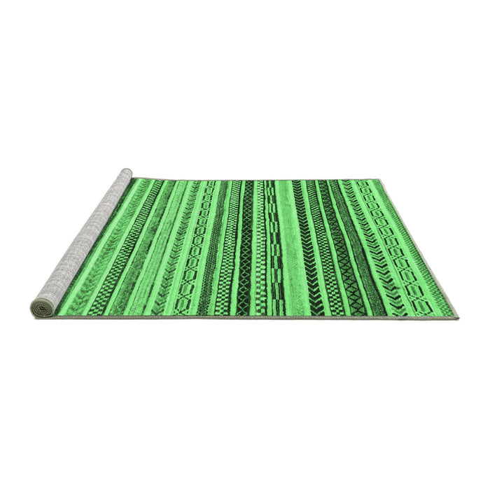 Sideview of Machine Washable Abstract Emerald Green Modern Area Rugs, wshabs2298emgrn