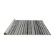 Sideview of Machine Washable Abstract Gray Modern Rug, wshabs2298gry