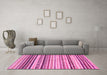 Machine Washable Abstract Pink Modern Rug in a Living Room, wshabs2298pnk