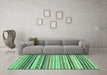 Machine Washable Abstract Turquoise Modern Area Rugs in a Living Room,, wshabs2298turq