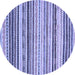 Round Abstract Blue Modern Rug, abs2298blu