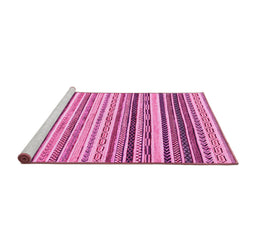 Sideview of Machine Washable Abstract Pink Modern Rug, wshabs2298pnk