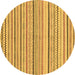 Round Abstract Brown Modern Rug, abs2299brn