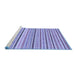 Sideview of Machine Washable Abstract Blue Modern Rug, wshabs2299blu