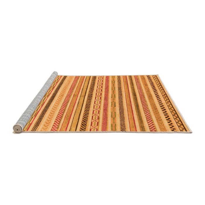 Sideview of Machine Washable Abstract Orange Modern Area Rugs, wshabs2299org