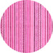 Round Machine Washable Abstract Pink Modern Rug, wshabs2299pnk