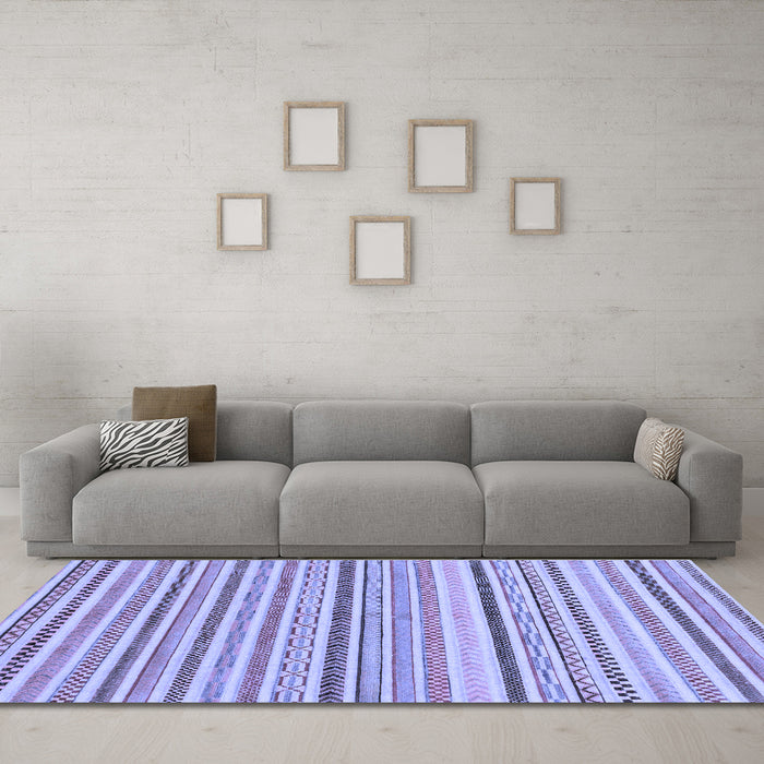 Machine Washable Abstract Blue Modern Rug in a Living Room, wshabs2299blu