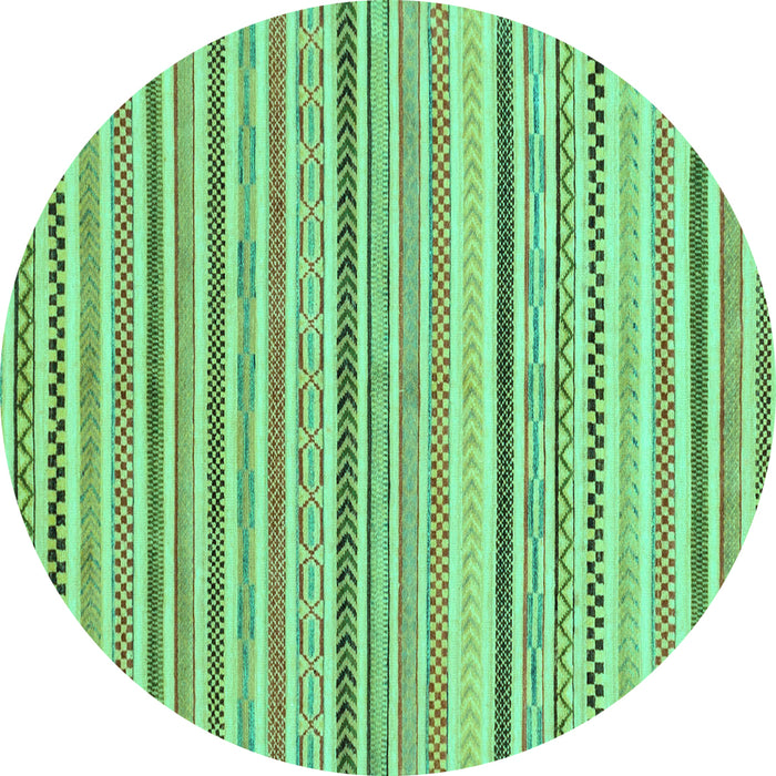 Round Machine Washable Abstract Turquoise Modern Area Rugs, wshabs2299turq