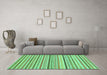 Machine Washable Abstract Turquoise Modern Area Rugs in a Living Room,, wshabs2299turq