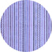 Round Abstract Blue Modern Rug, abs2299blu