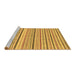 Sideview of Machine Washable Abstract Brown Modern Rug, wshabs2299brn