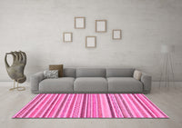 Machine Washable Abstract Pink Modern Rug, wshabs2299pnk