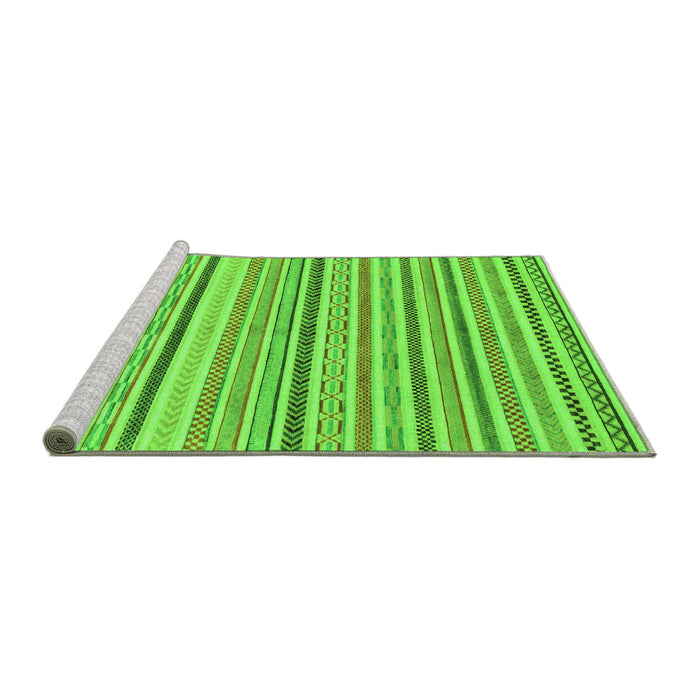 Sideview of Machine Washable Abstract Green Modern Area Rugs, wshabs2299grn