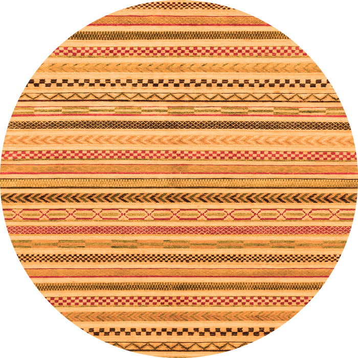 Round Abstract Orange Modern Rug, abs2299org