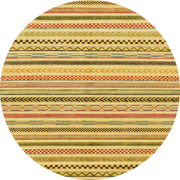 Round Abstract Sedona Brown Modern Rug, abs2299
