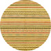 Round Abstract Sedona Brown Modern Rug, abs2299