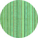 Round Abstract Turquoise Modern Rug, abs2299turq