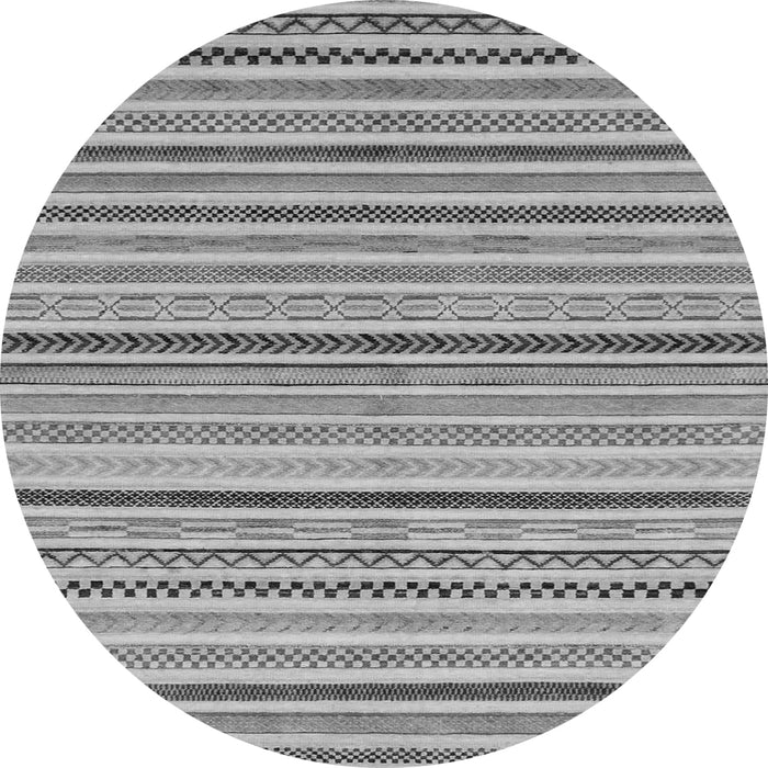 Round Machine Washable Abstract Gray Modern Rug, wshabs2299gry