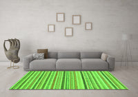 Machine Washable Abstract Green Modern Rug, wshabs2299grn