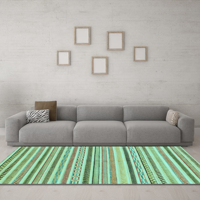 Machine Washable Abstract Light Blue Modern Rug in a Living Room, wshabs2299lblu