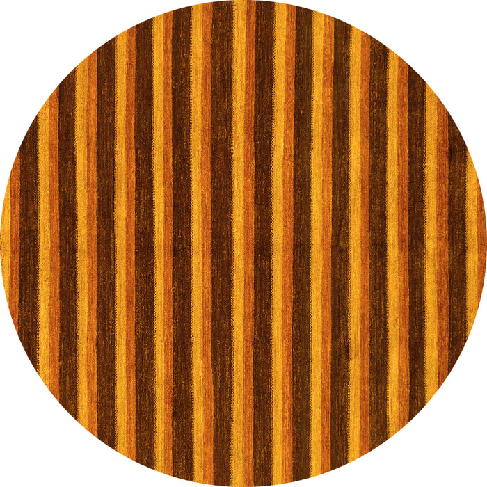 Round Machine Washable Abstract Yellow Modern Rug, wshabs229yw