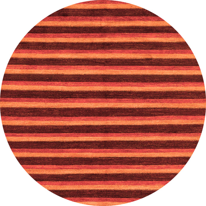 Round Machine Washable Abstract Orange Modern Area Rugs, wshabs229org