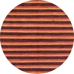 Round Machine Washable Abstract Bright Orange Rug, wshabs229