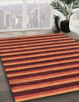 Machine Washable Abstract Bright Orange Rug in a Family Room, wshabs229