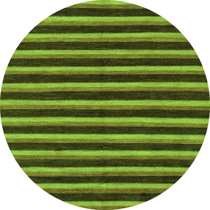 Round Machine Washable Abstract Green Modern Area Rugs, wshabs229grn