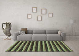 Machine Washable Abstract Turquoise Modern Area Rugs in a Living Room,, wshabs229turq