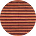 Round Abstract Bright Orange Modern Rug, abs229