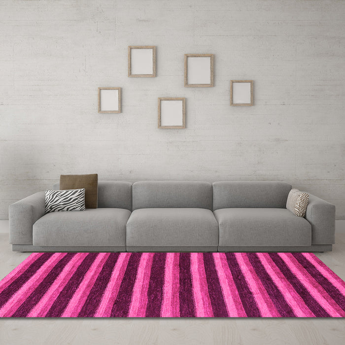 Machine Washable Abstract Pink Modern Rug in a Living Room, wshabs229pnk