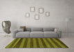 Machine Washable Abstract Green Modern Area Rugs in a Living Room,, wshabs22grn